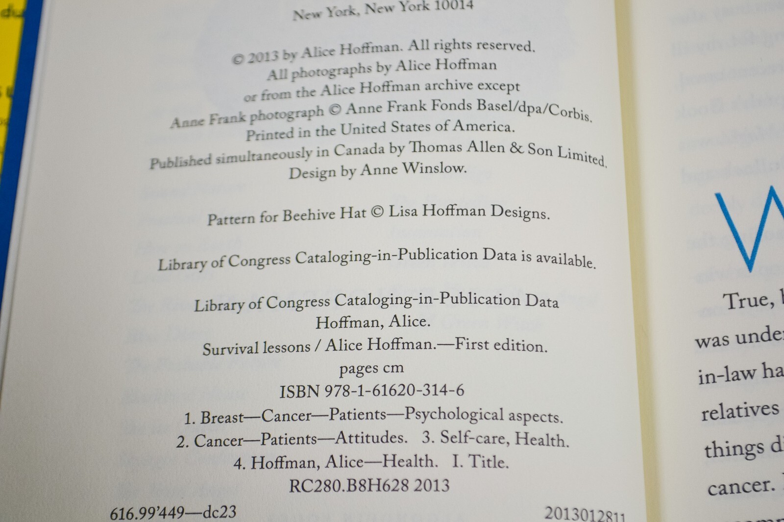 Signed Survival Lessons Alice Hoffman Inspirational Memoir 1st/2nd Ed