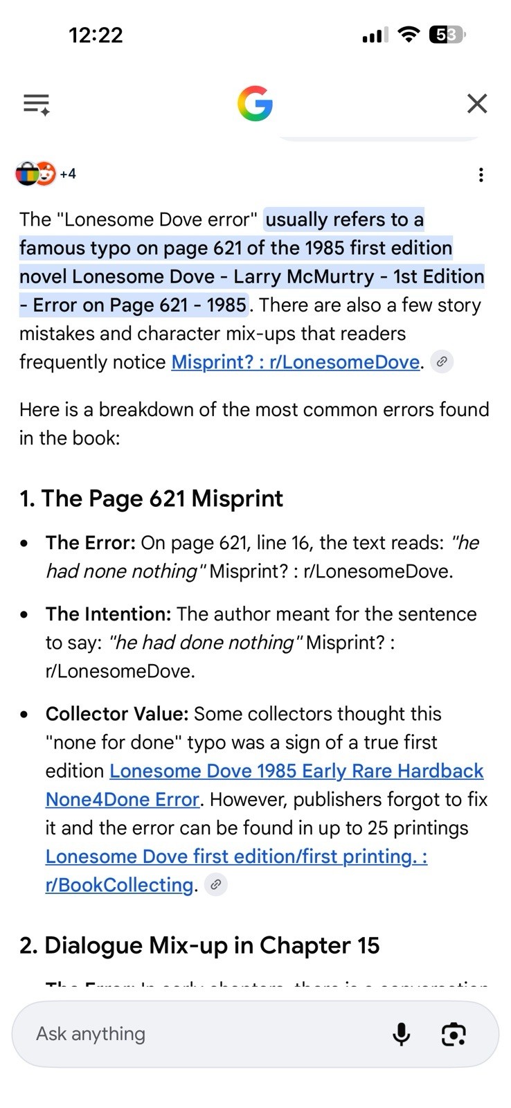 LONESOME DOVE LARRY MCMURTRY FIRST EDITION PRINTING 1985 “ERROR” HC DJ