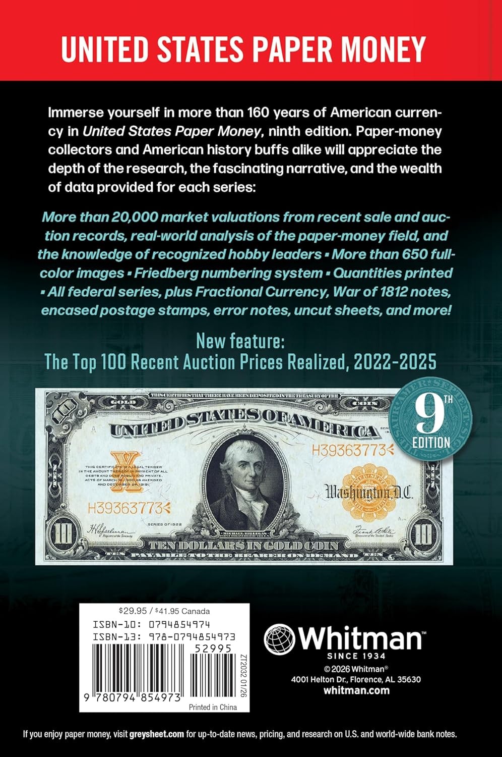 A Guide Book of United States Paper Money Source of History Grading & Values 8th