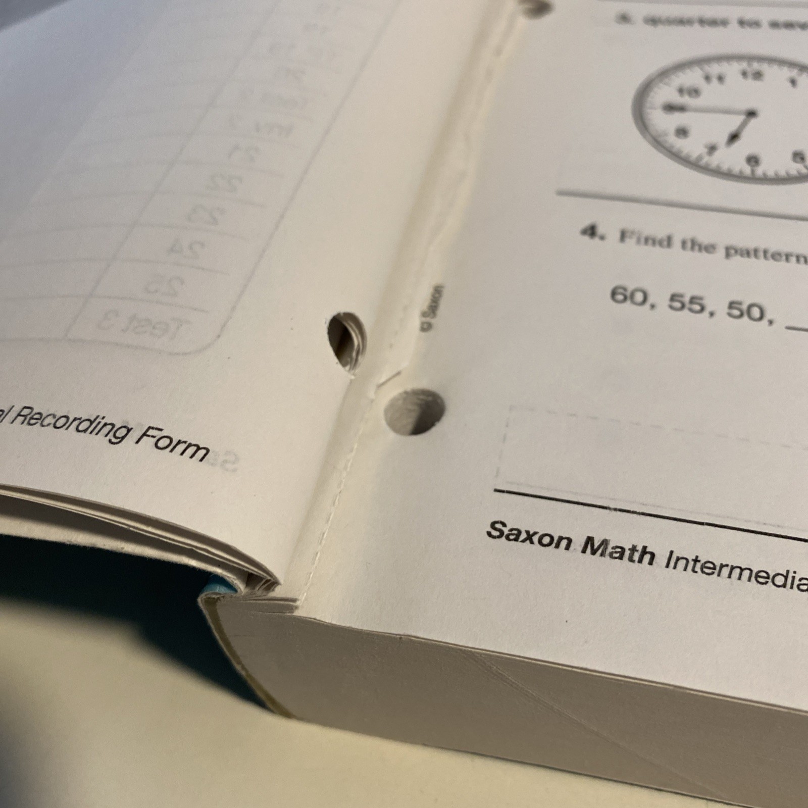 Saxon Math Student Workbook Adaptations Intermediate 3 – First 45 Pages Missing
