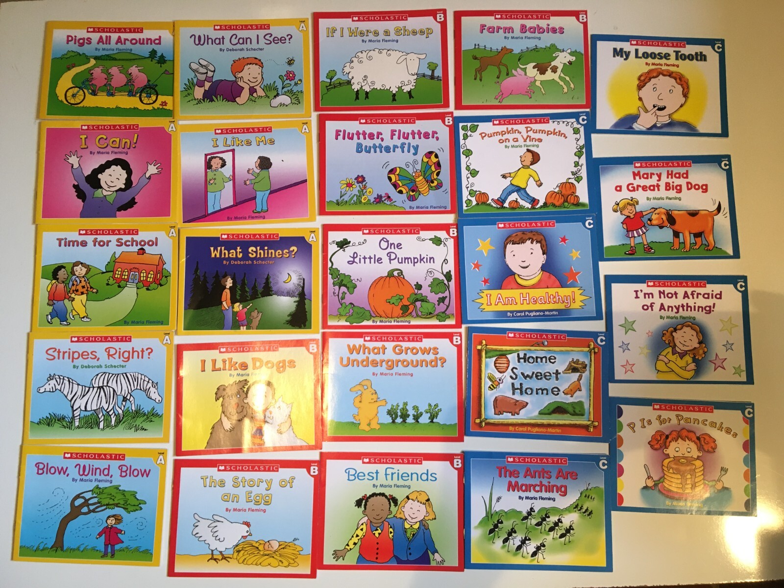 lot LITTLE LEVELED READERS Scholastic A B C Maria Fleming SCHECTER Lot of 24