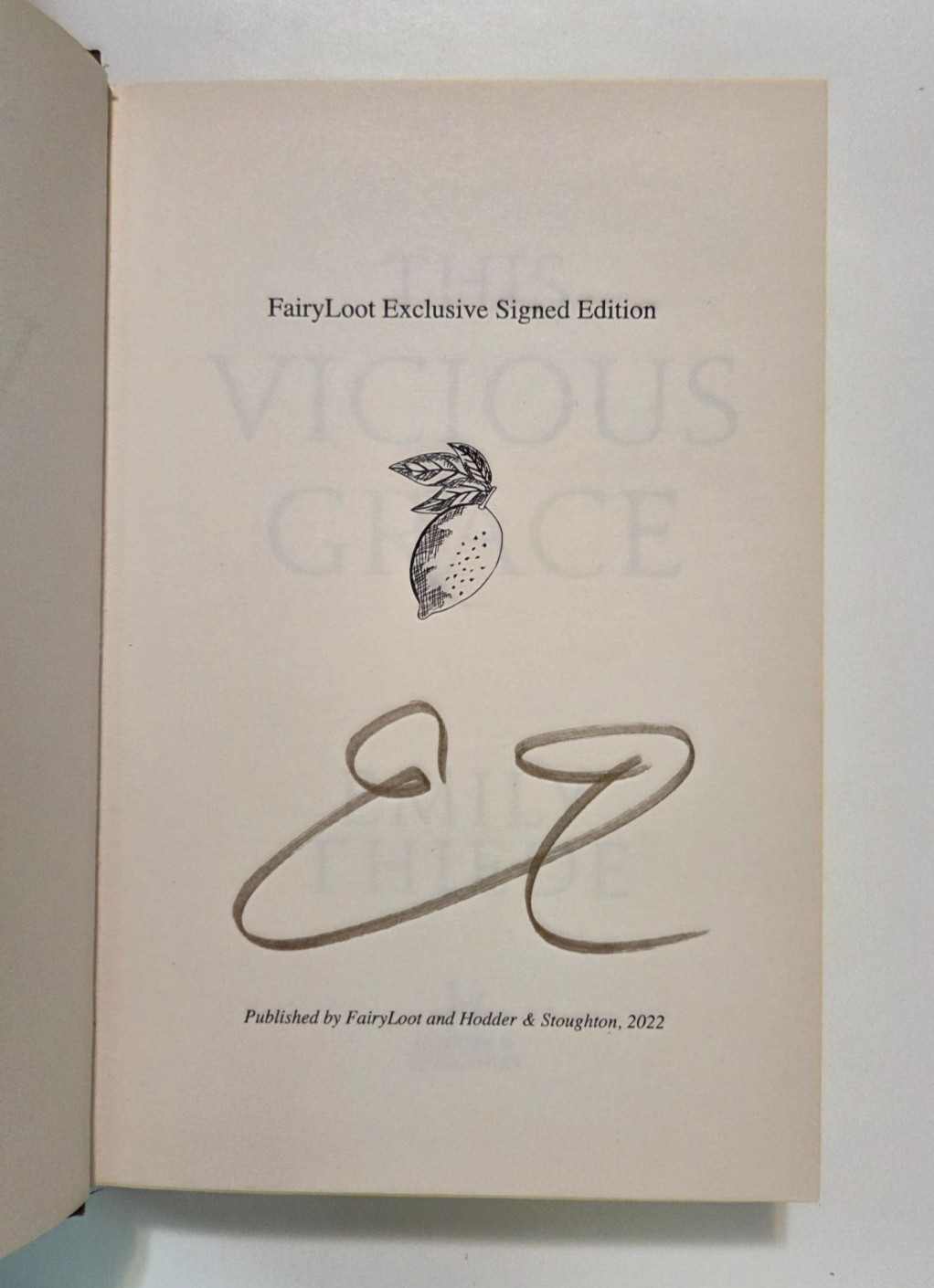 Signed Fairyloot Exclusive Edition – This Vicious Grace by Emily Thiede
