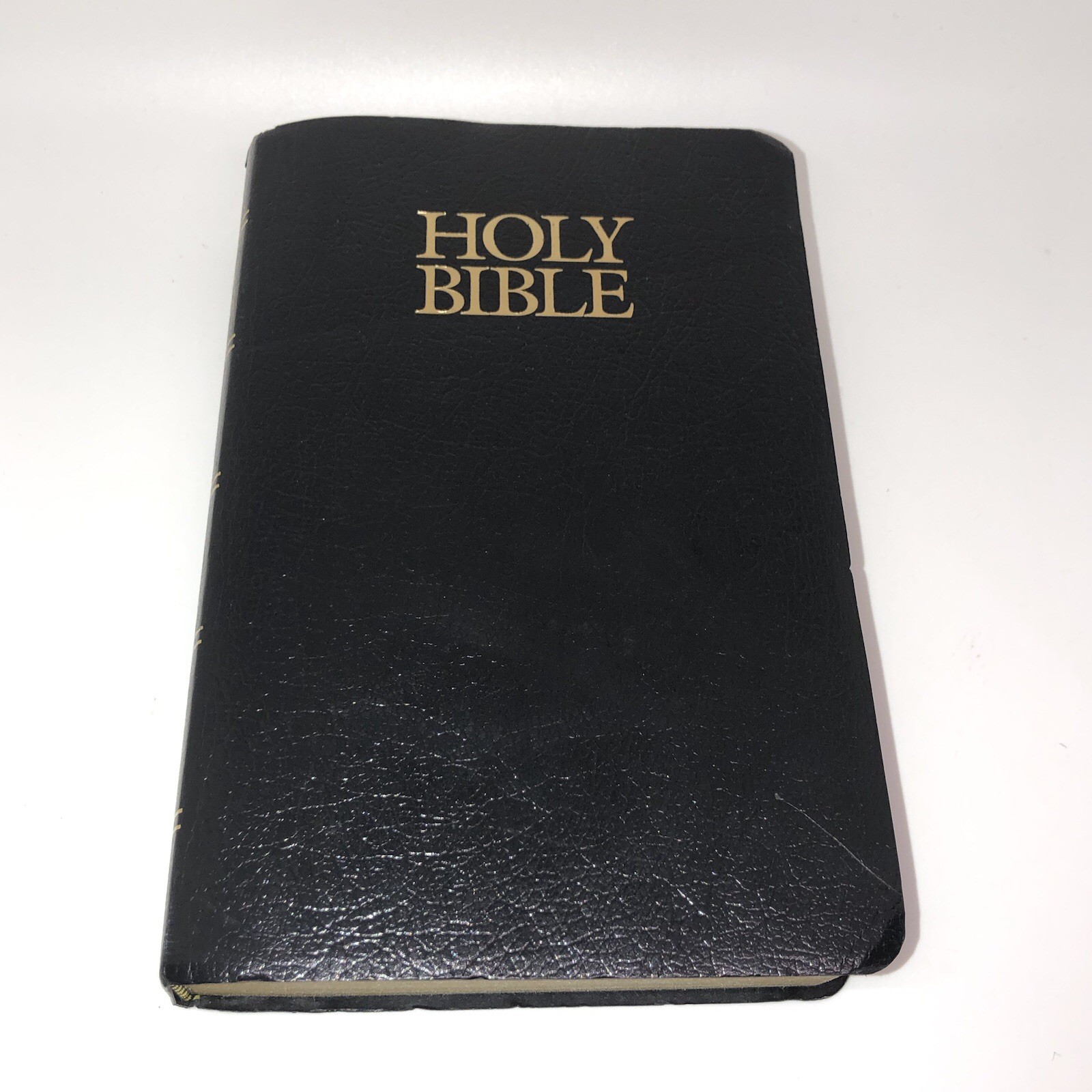 Vintage Holy Bible King James Version Zondervan Edition Leather Black Red Letter