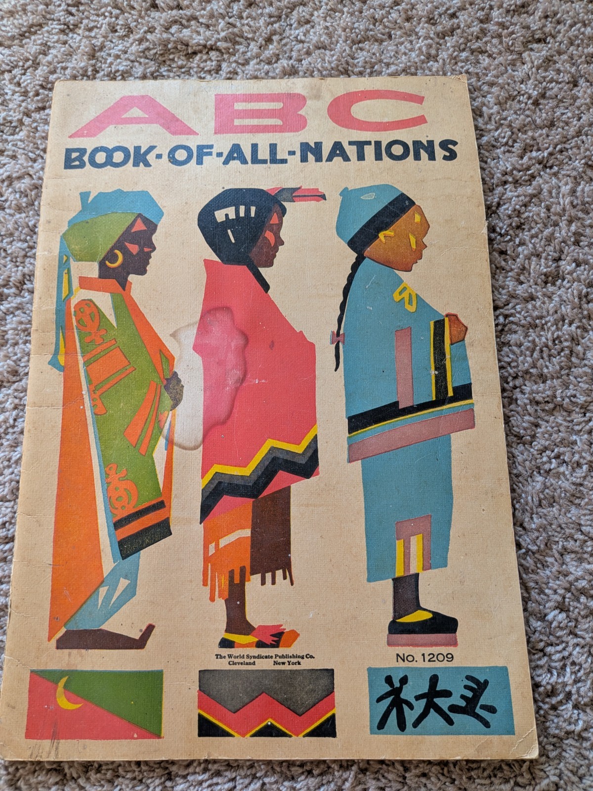 ABC BOOK OF ALL NATIONS No.1209 Antique Oversize Color Lithograph Book 1923-1928