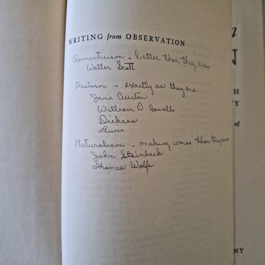 Writing From Observation, George Peck💥1951 HC Harcourt Brace & Co 544 Pages