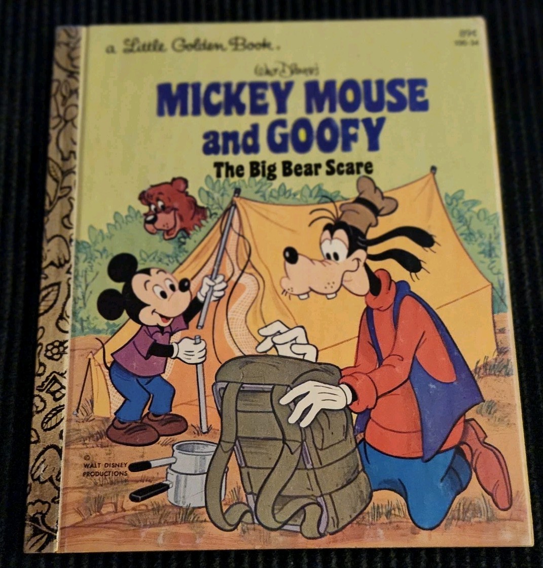 Walt Disney’s Mickey Mouse and Goofy: The Big Bear Scare Little Golden Book 1978