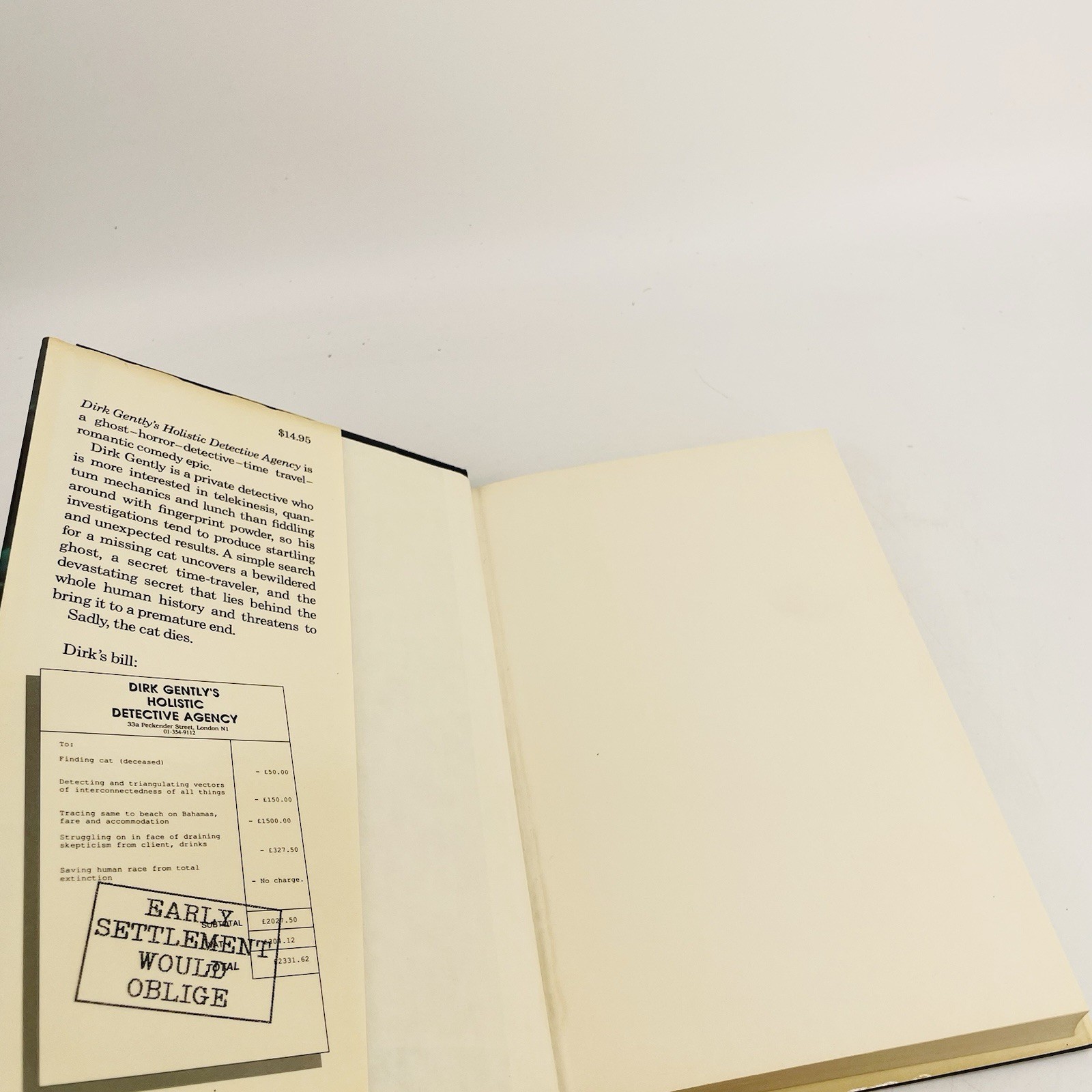 Douglas Adams’ Dirk Gently’s Holistic Detective Agency 1987 SIGNED HCDJ 1st Ed