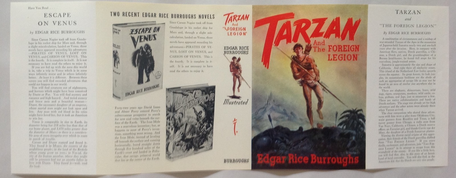 Tarzan and the Foreign Legion 1947 1st Edition dust jacket UNUSED F-FV