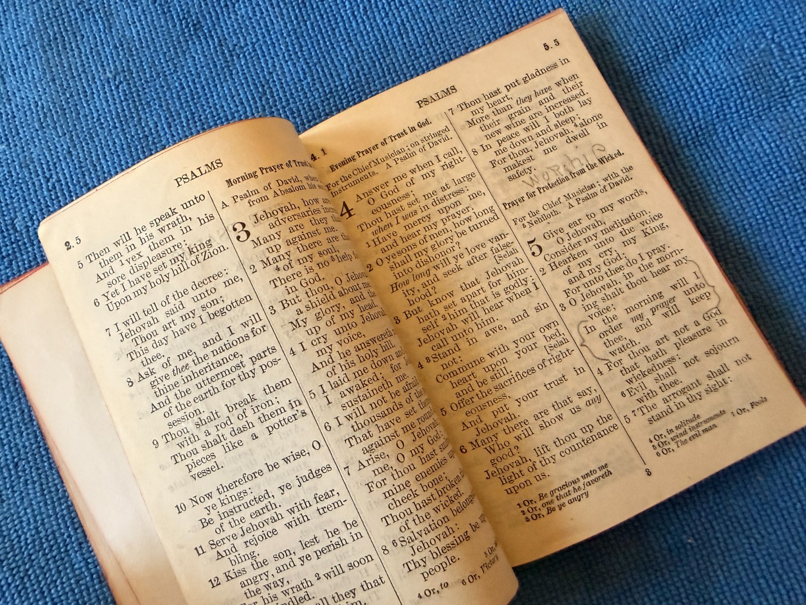 1901 Antique 4″ Book of Psalms revised ASV American Bible Society debossed cover