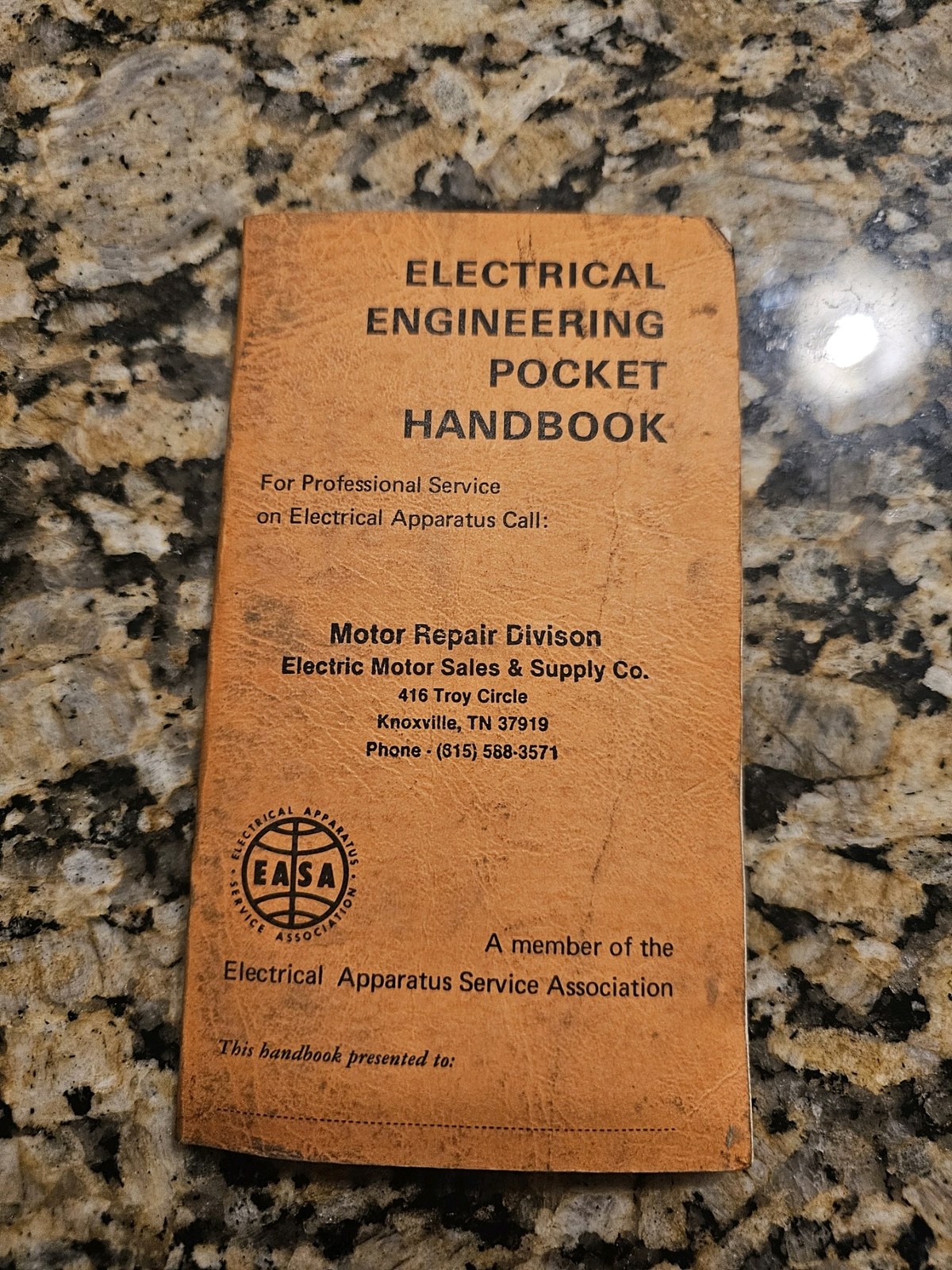 Electrical Engineering Pocket Handbook Easa 3.5″x6″ vintage