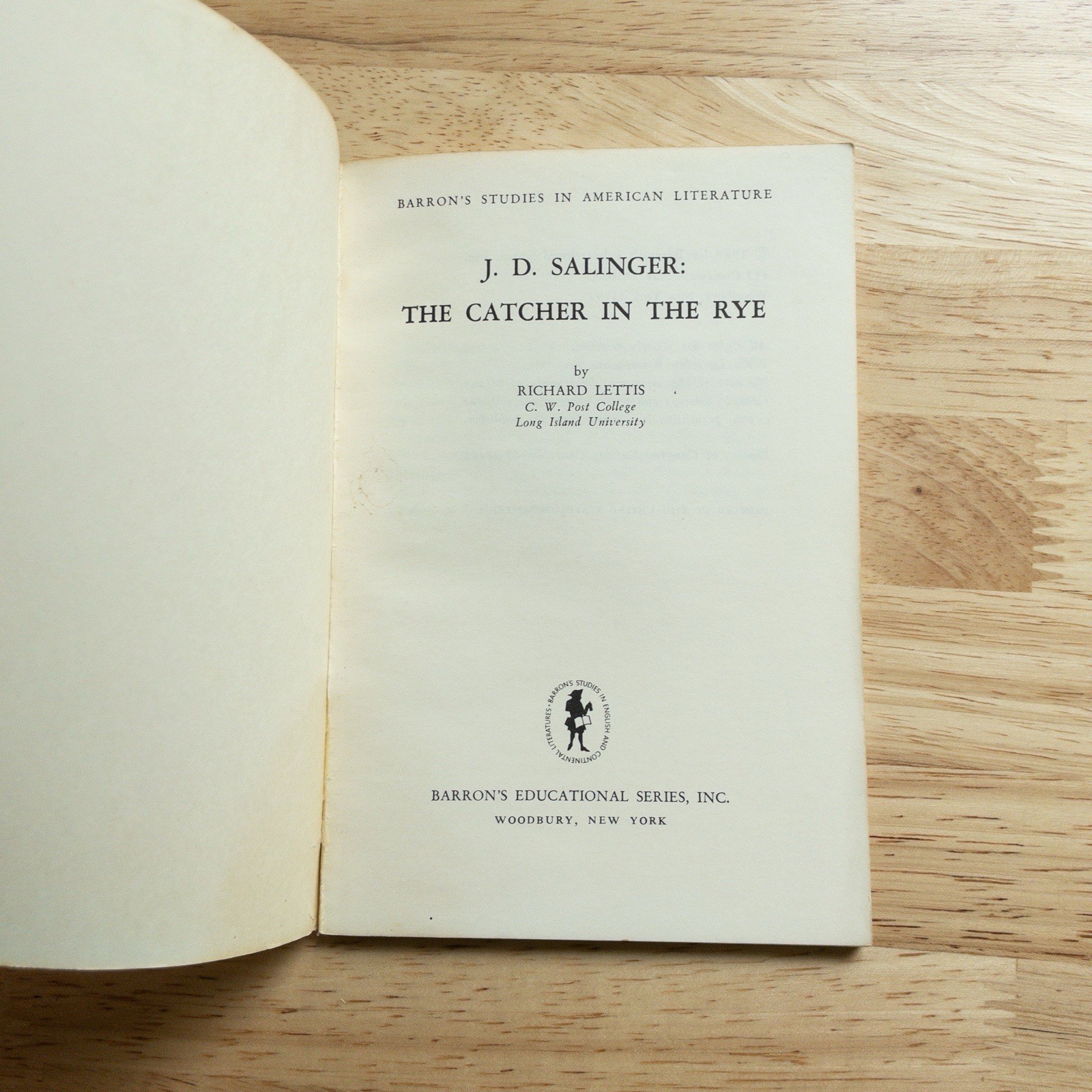 The Catcher in the Rye Barron’s Studies & The Fiction of J.D. Salinger 1964 Lot