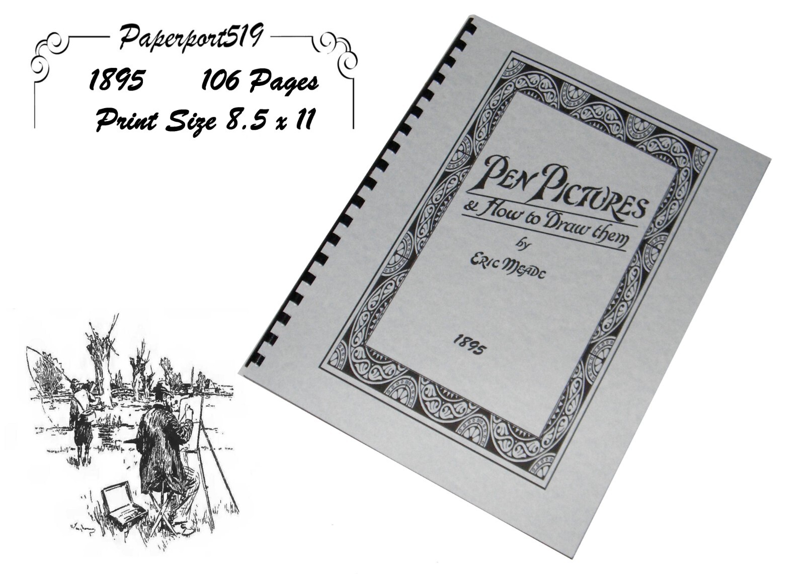 Pen Pictures And How To Draw Them “1895” 106 Pages