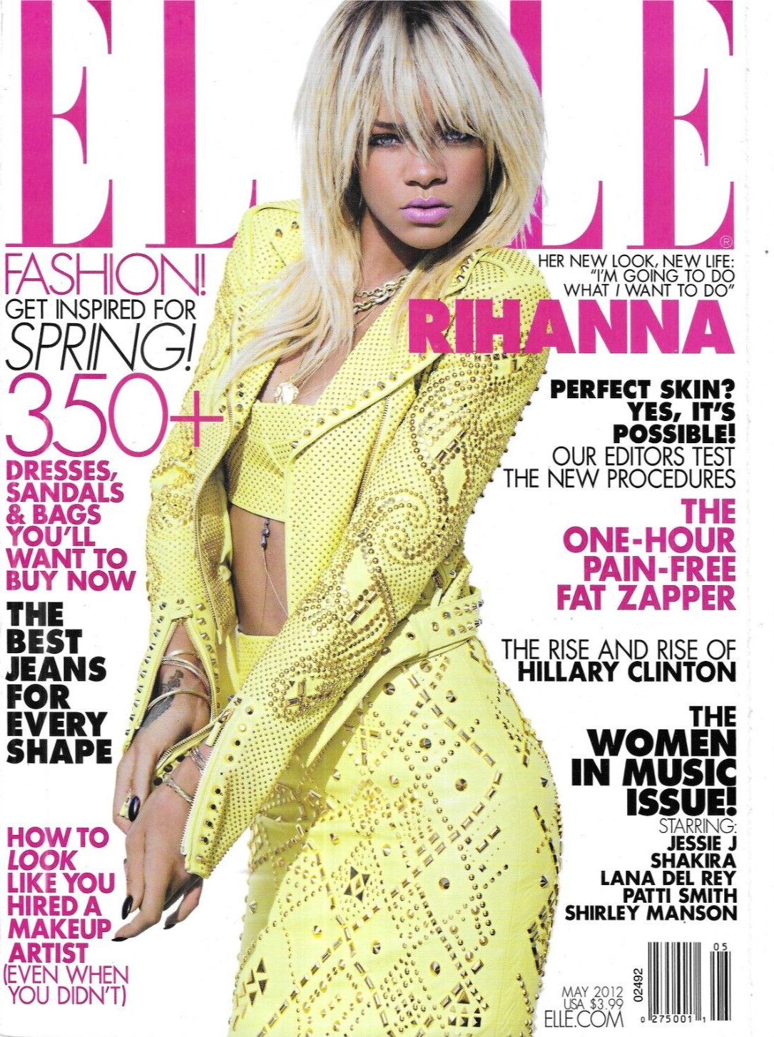 Elle Magazine Rihanna Spring Fashion Women in Music Issue Best Jeans 2012