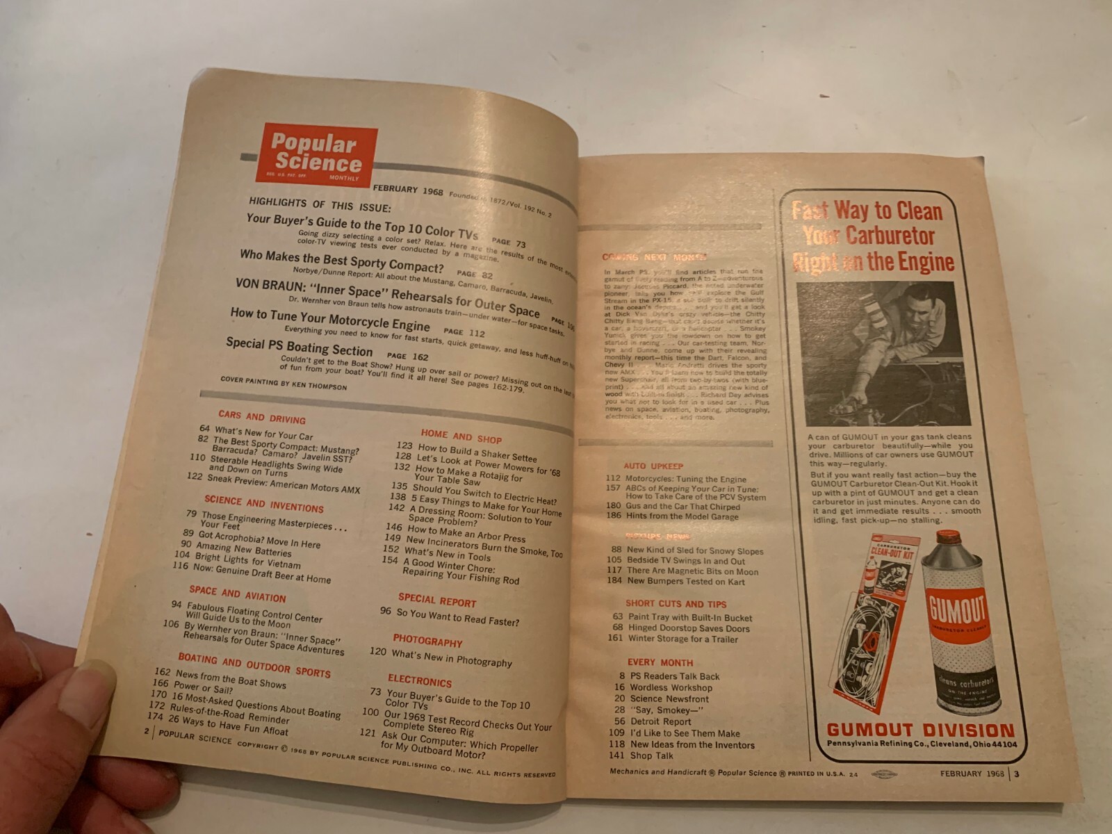 February 1968 Popular Science Magazine Top 10 Color TVs