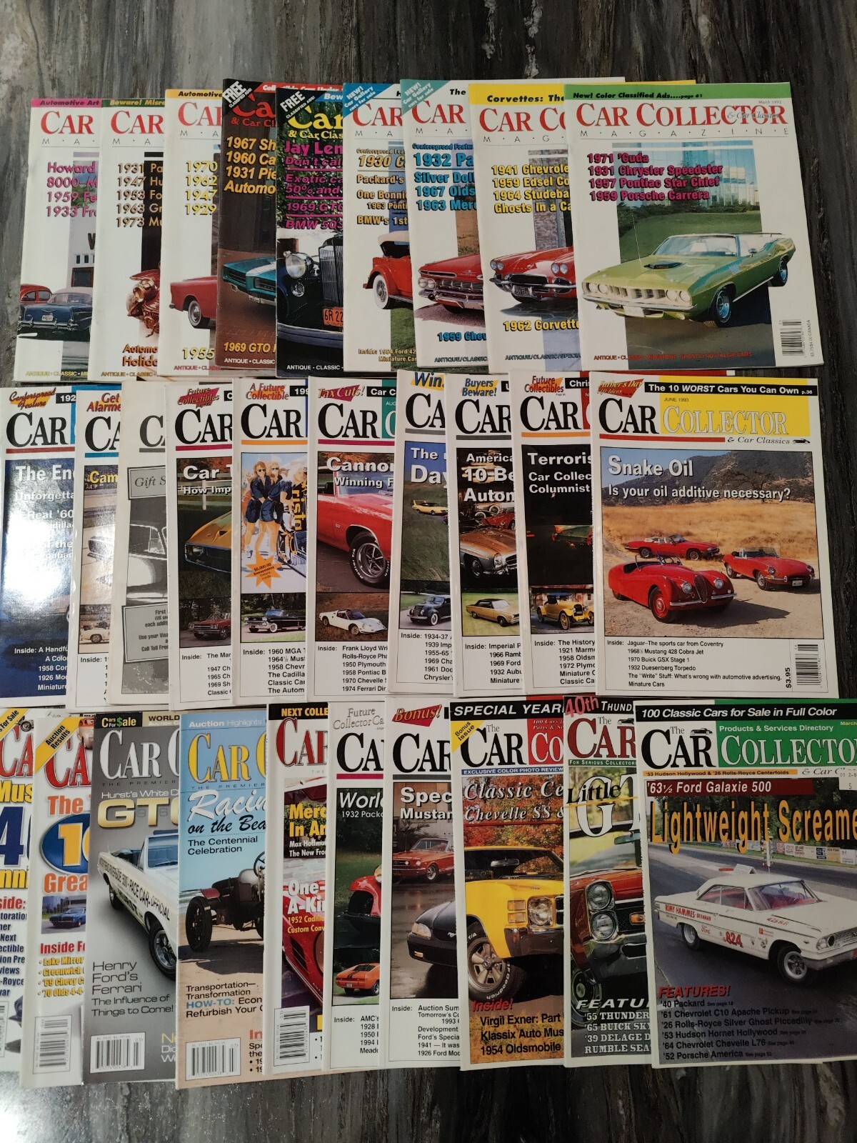 (30) CAR COLLECTOR MAGAZINE BACK ISSUES 1991 – 2006, Muscle & Classics