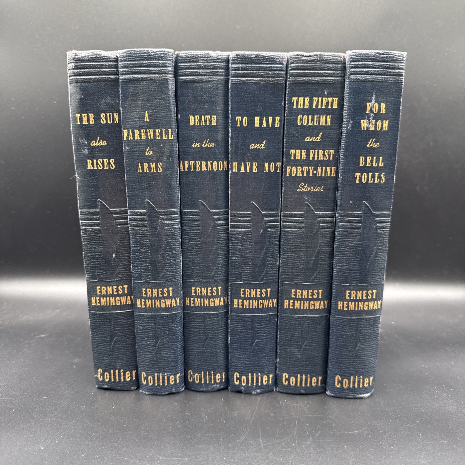 ERNEST HEMINGWAY 6 BOOK SET COLLECTION 1926-1940 COLLIER & SONS HARDCOVER BOOKS