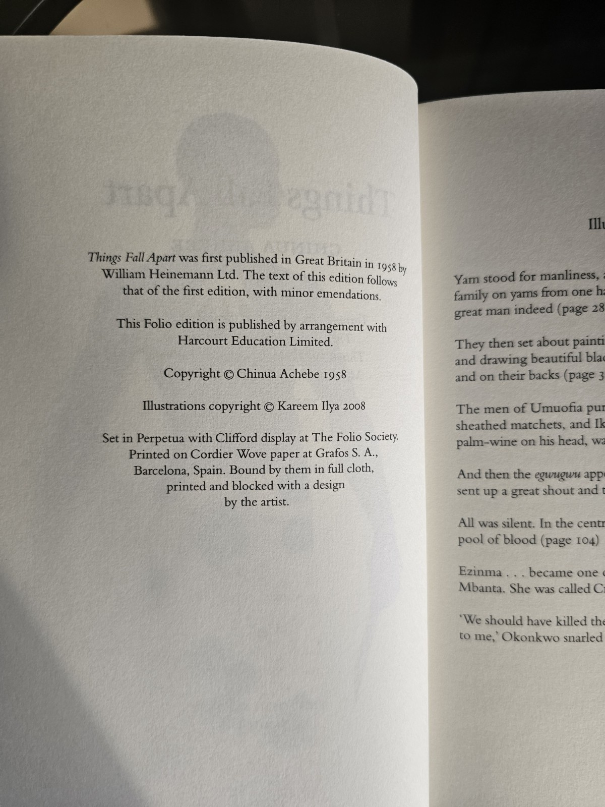 Things Fall Apart by Chinua Achebe Folio Society 2008
