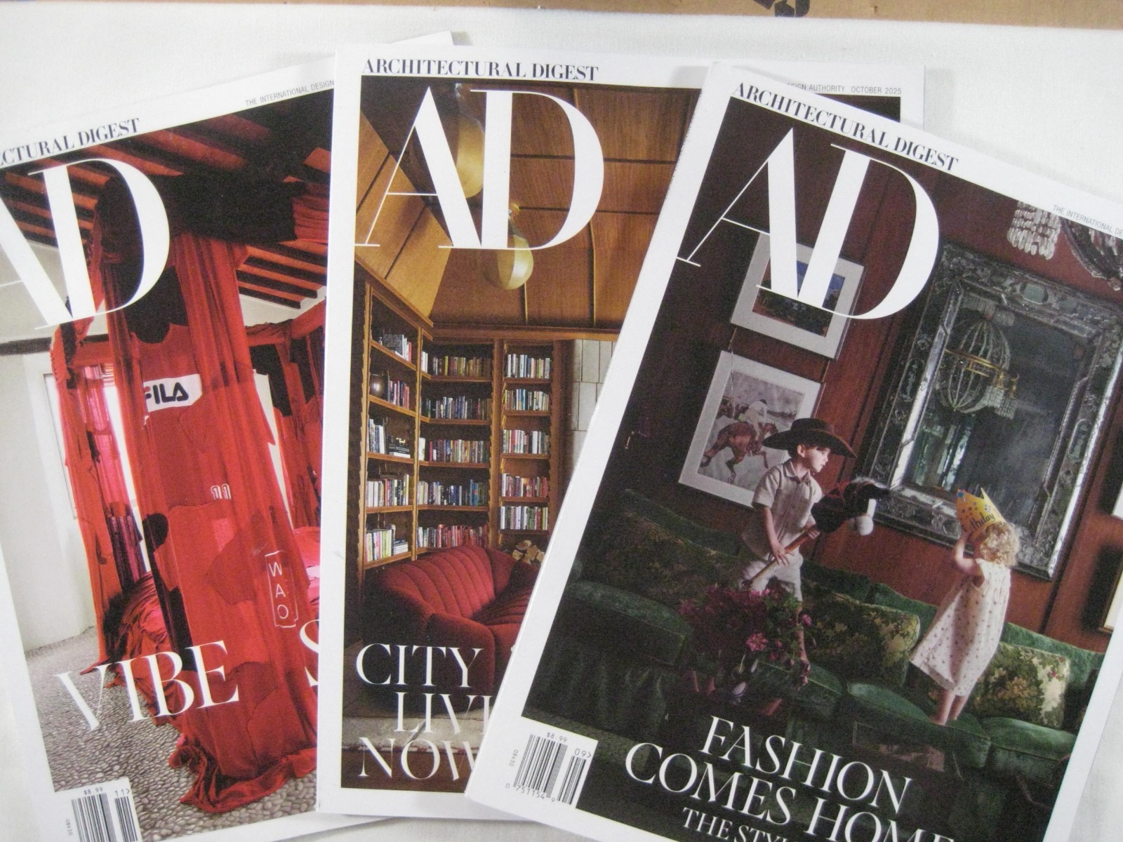 Lot 3 Archtectural Digest Magazines Sep. Oct. Nov. 2025 Fashion City Living +