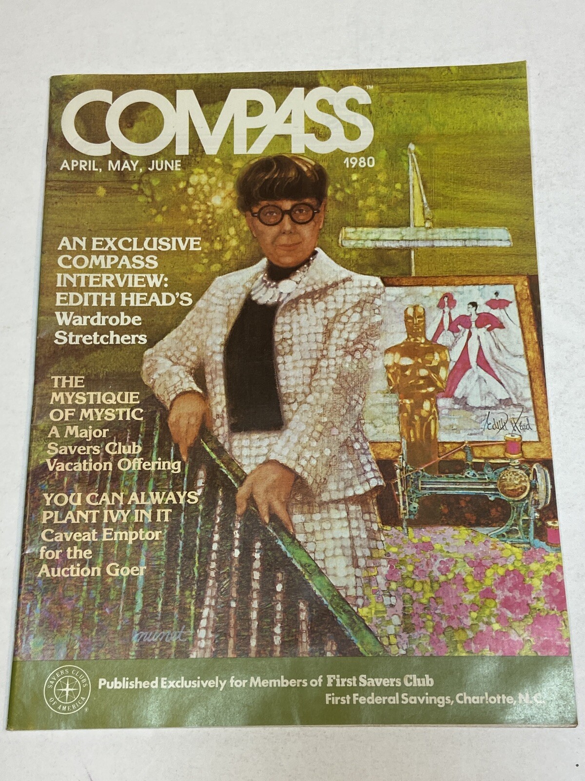 Compass Magazine 1980 First Federal Savings Charlotte Edith Head Costumes Mystic