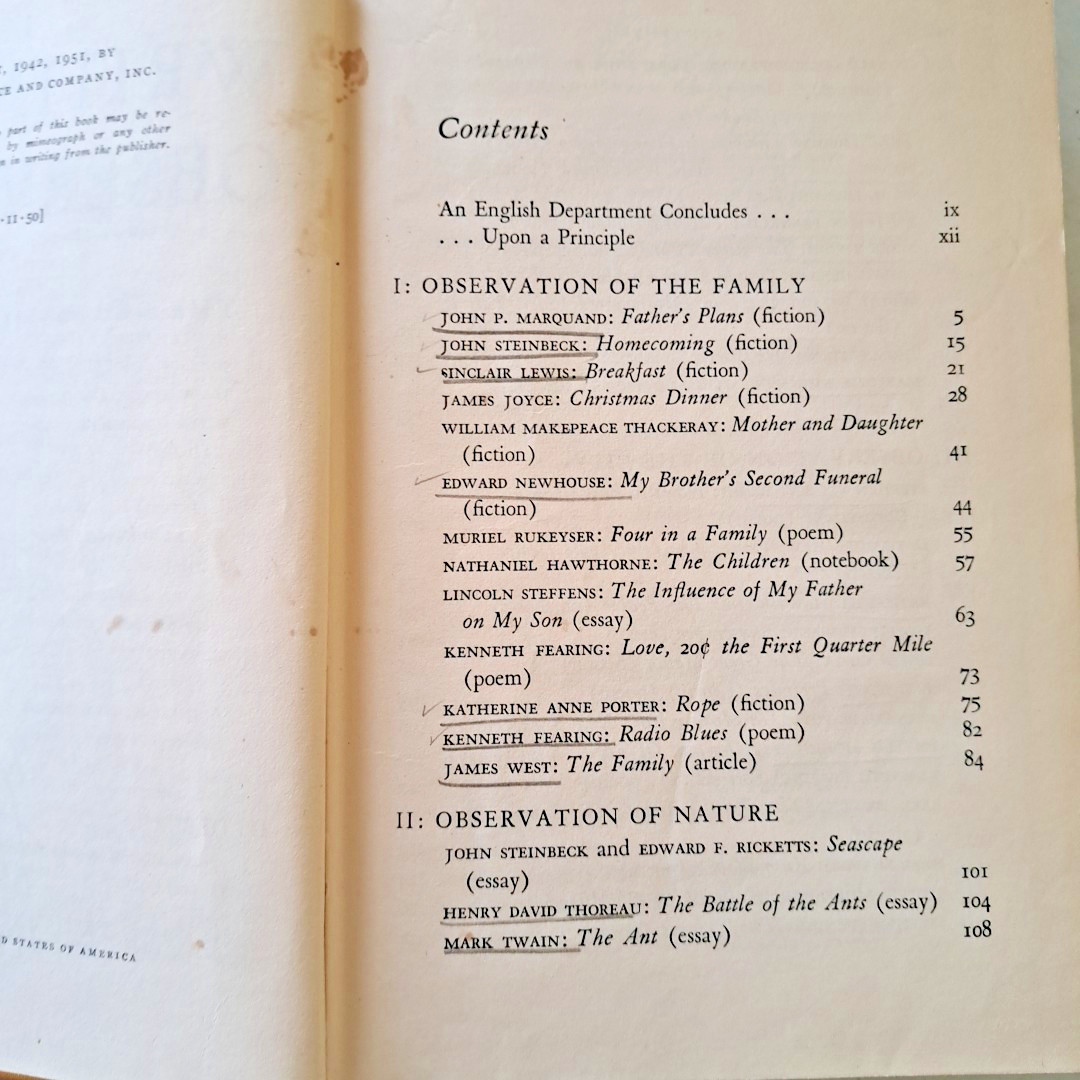 Writing From Observation, George Peck💥1951 HC Harcourt Brace & Co 544 Pages