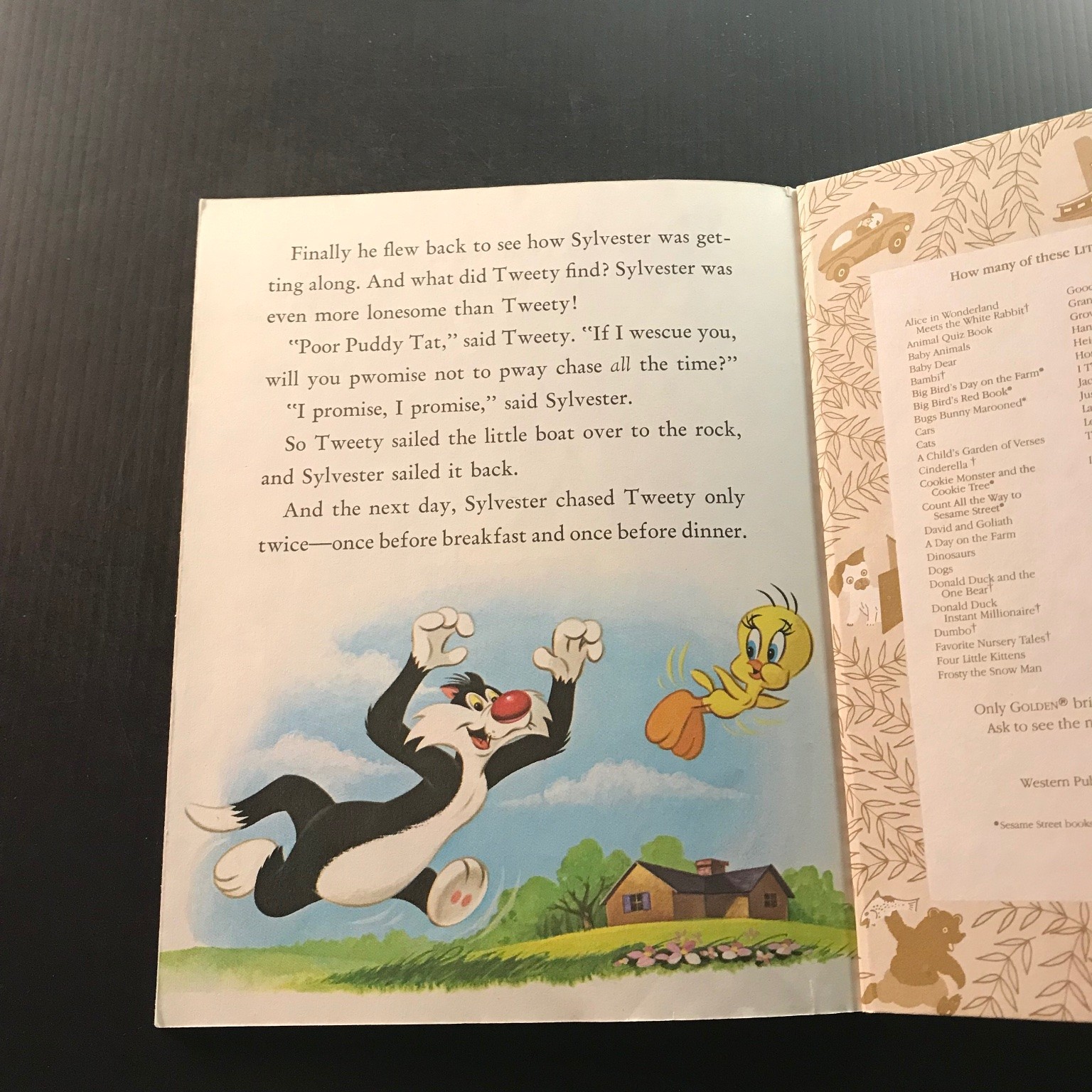 Tweety Plays Catch the Puddy Tat Eileen Daly 1979 Little Golden Book Illustrated