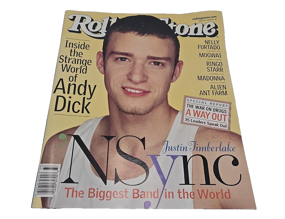 Rolling Stone Magazine NSync Justin Timberlake cover issue #875 / Aug 2001