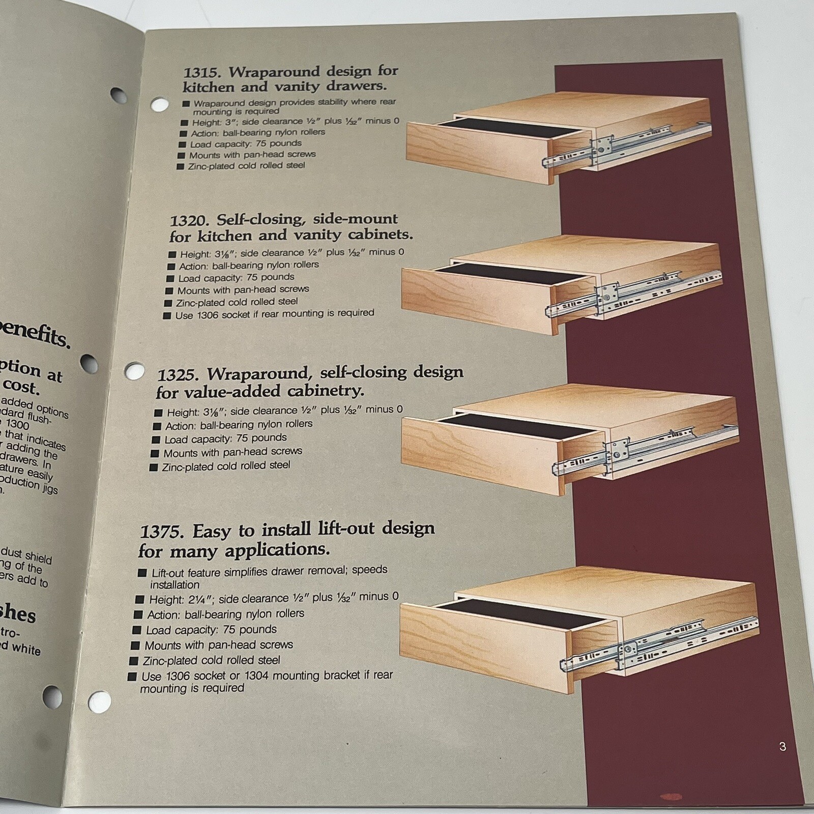 80’s Knape & Vogt Cabinetmakers Guide Drawer Slides Accessories Brochure Catalog