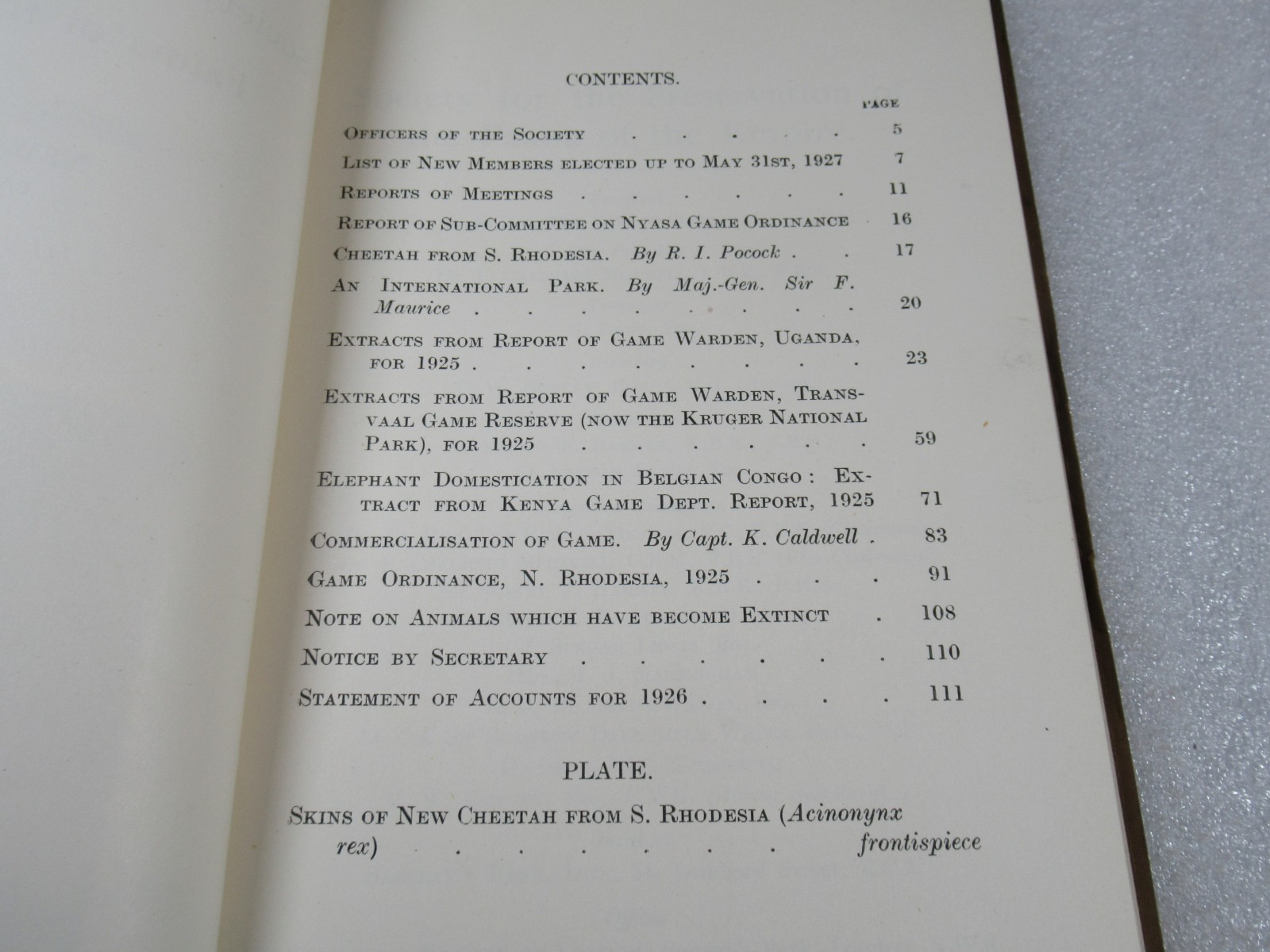 1921-27 Journal of the Society For the Preservation of the Fauna of the Empire