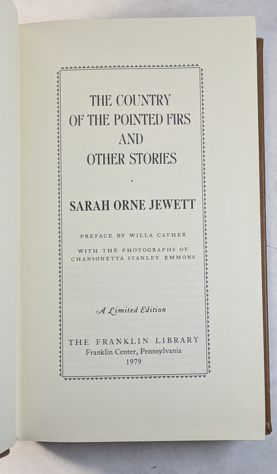 The Country of the Pointed Firs – The Franklin Library – 1979 – Limited Edition