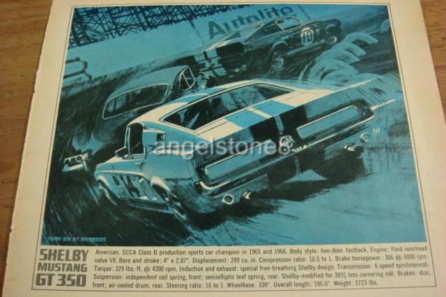 1967.Ford SHELBY MUSTANG GT 350 Fastback.1 Page Ads. 280mm x 200mm.Magazine page