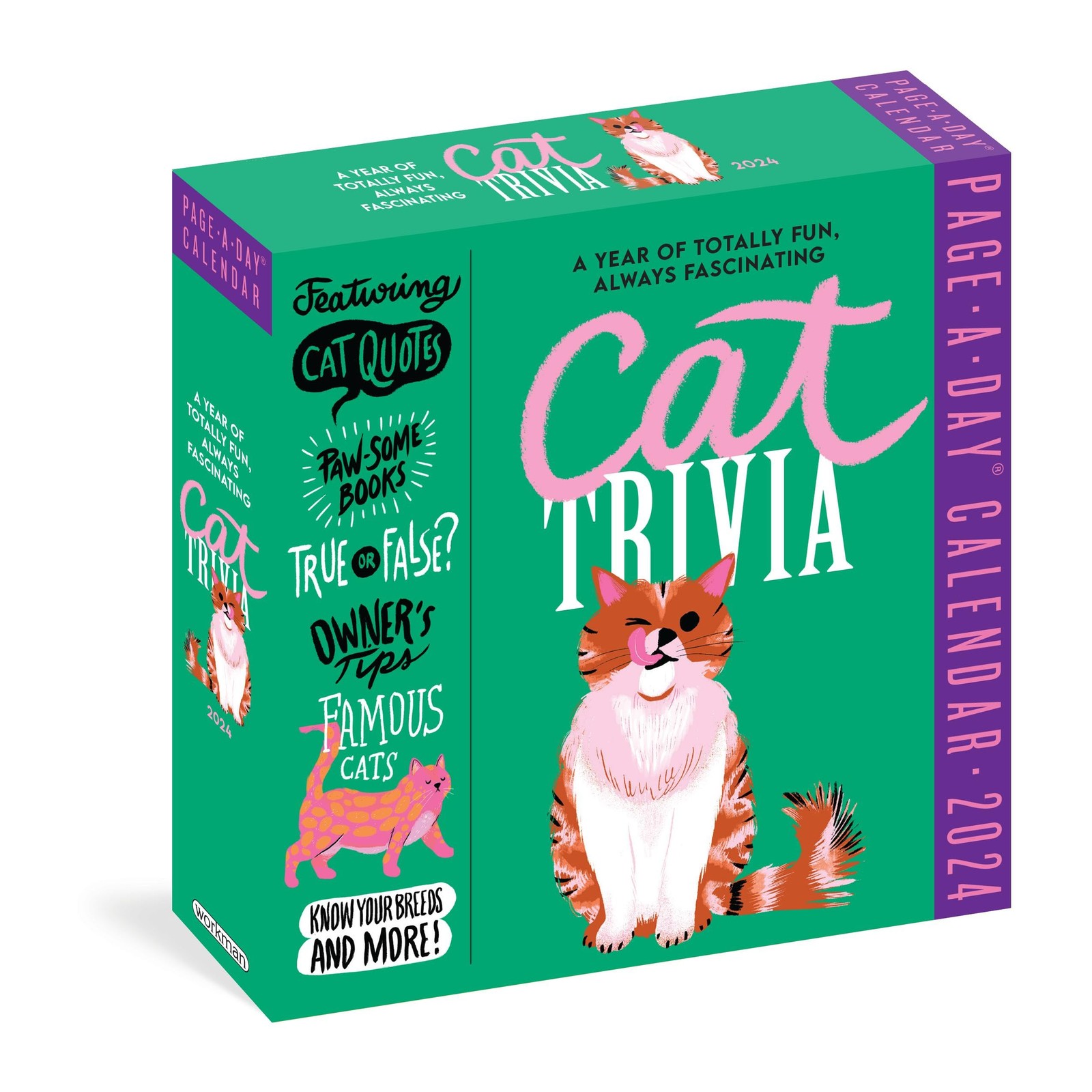 Cat Trivia Page-A-Day Calendar 2024: Cat Quotes, Paw-some Books, True or Fal…