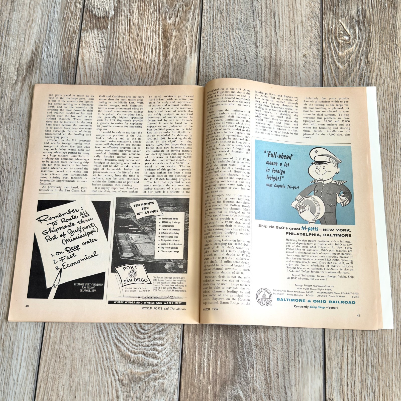 World Ports And The Mariner Shippers Magazine Lot Of 2 Mobile Maritime Ad 1959