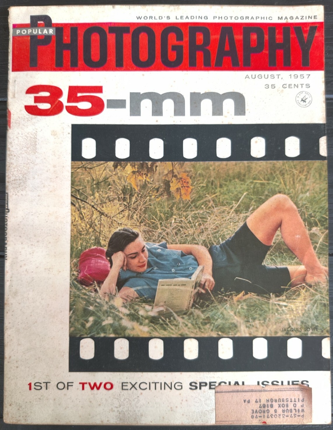 Popular Photography Magazine August 1957 35 Cents Retro Advertising Vintage