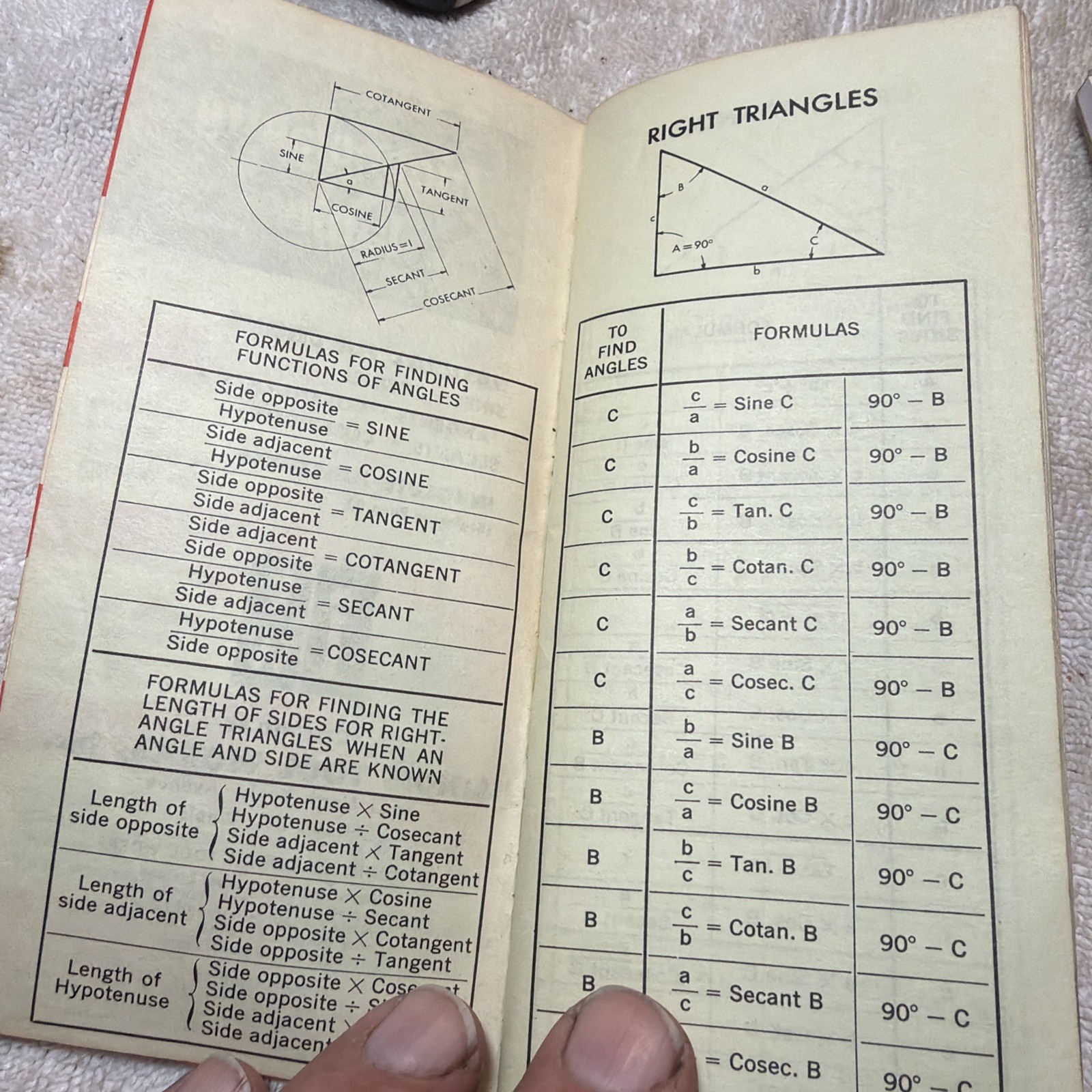 Vintage booklet 1964 Trigonometry Tables and Involute Functions Chicago Illinois