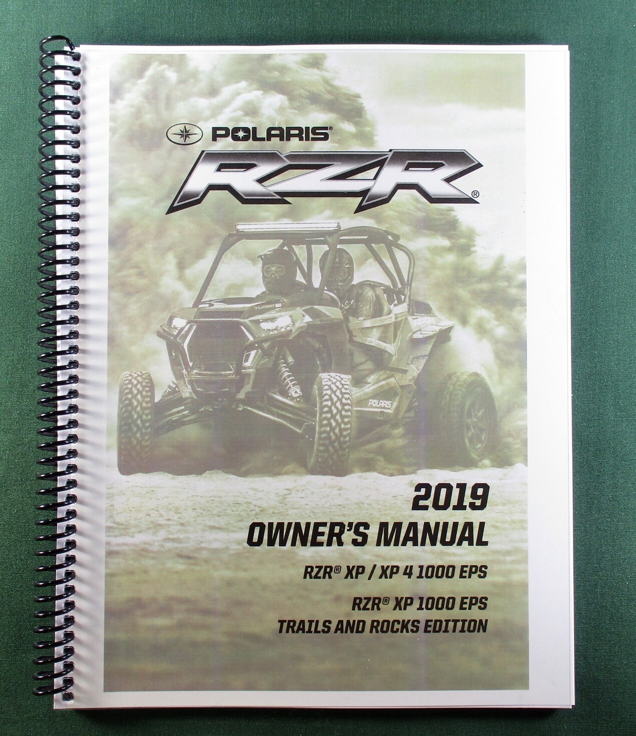 2019 Polaris RZR XP Owner’s Manual: 194 Pages Full Color & Protective Covers!