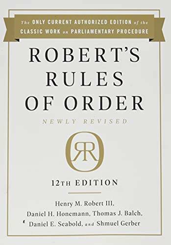 Robert’s Rules of Order Newly Revised, 12th edition – Paperback – GOOD