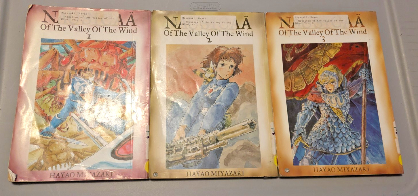 Lot of 3 Nausicaa of the Valley of the Wind Volume I, 2, 3 Library Copies
