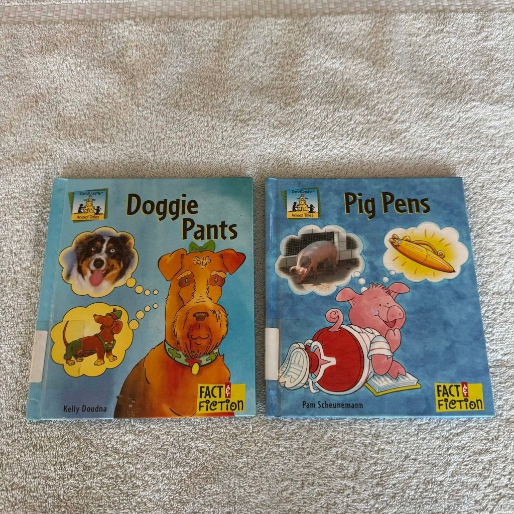 Lot of 2 Pig Pens and Doggie Pants Book Fiction Fact ABDO Publishing Company