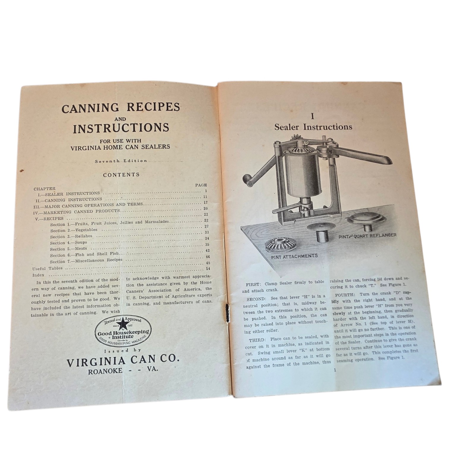 Vintage 1920s Modern Way of Canning Recipe Booklet Virginia Can Co Roanoke VA