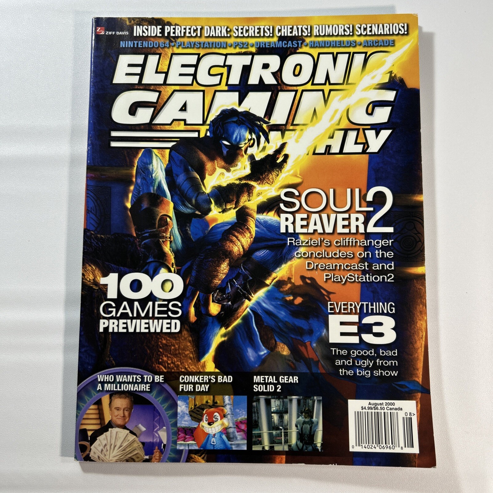 Electronic Gaming Monthly EGM August 2000 #133 Soul Reaver 2 Cover Vintage