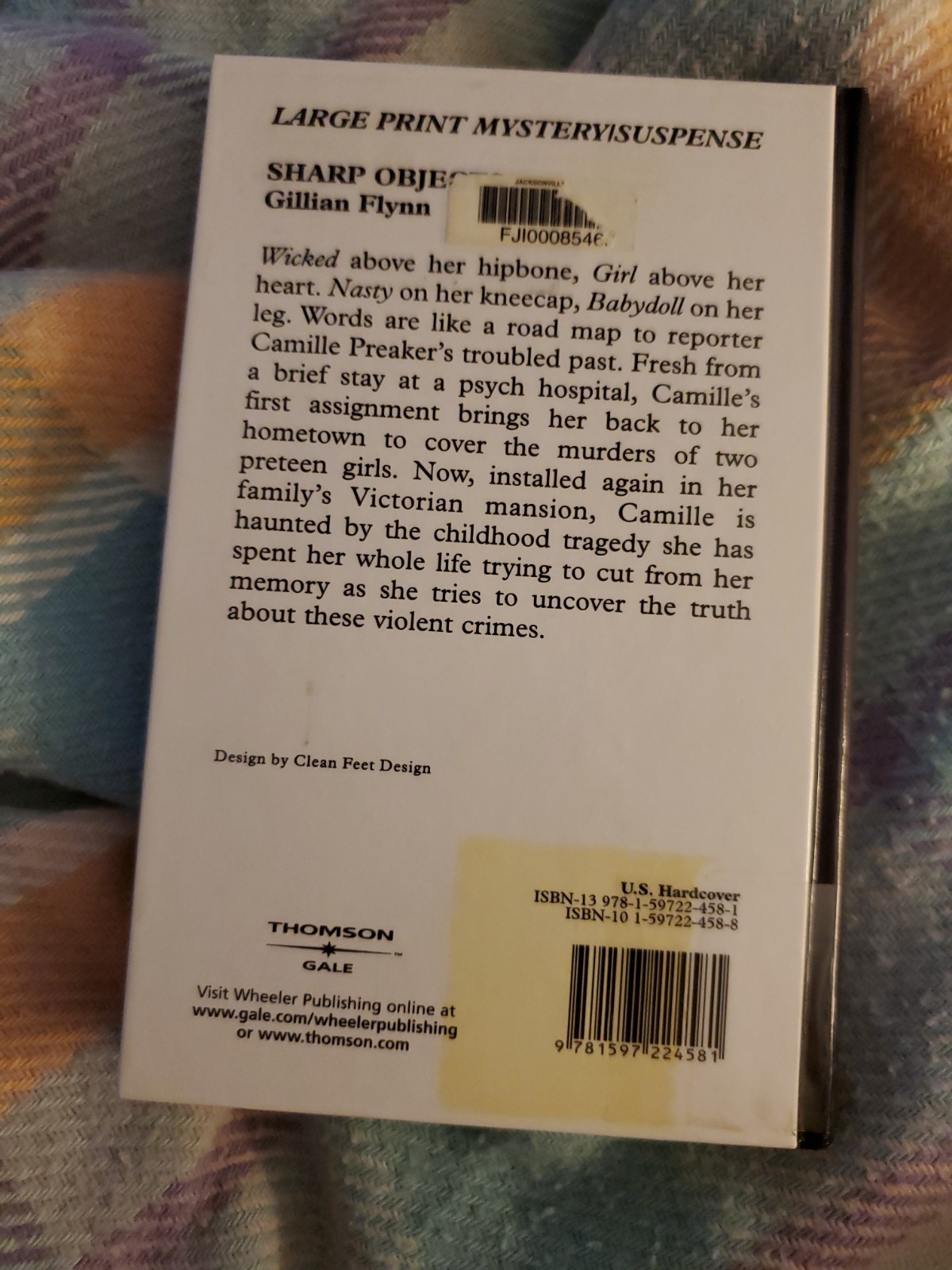 Sharp Objects, Gillian Flynn, LARGE PRINT, Library Hardcover, 2007, 1st Printing