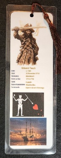 Pirate Bookmark – Hand Made – Choose Pirate – 5ml thick – 8″ x 3″ inches