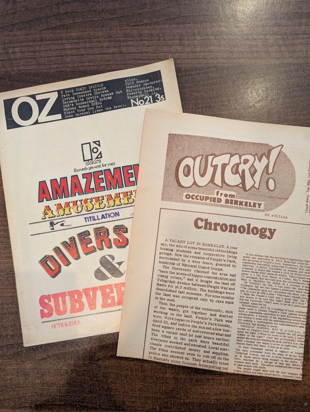 OZ Magazine #21 1969 COMPLETE with Berkeley Outcry Supplement Protest History