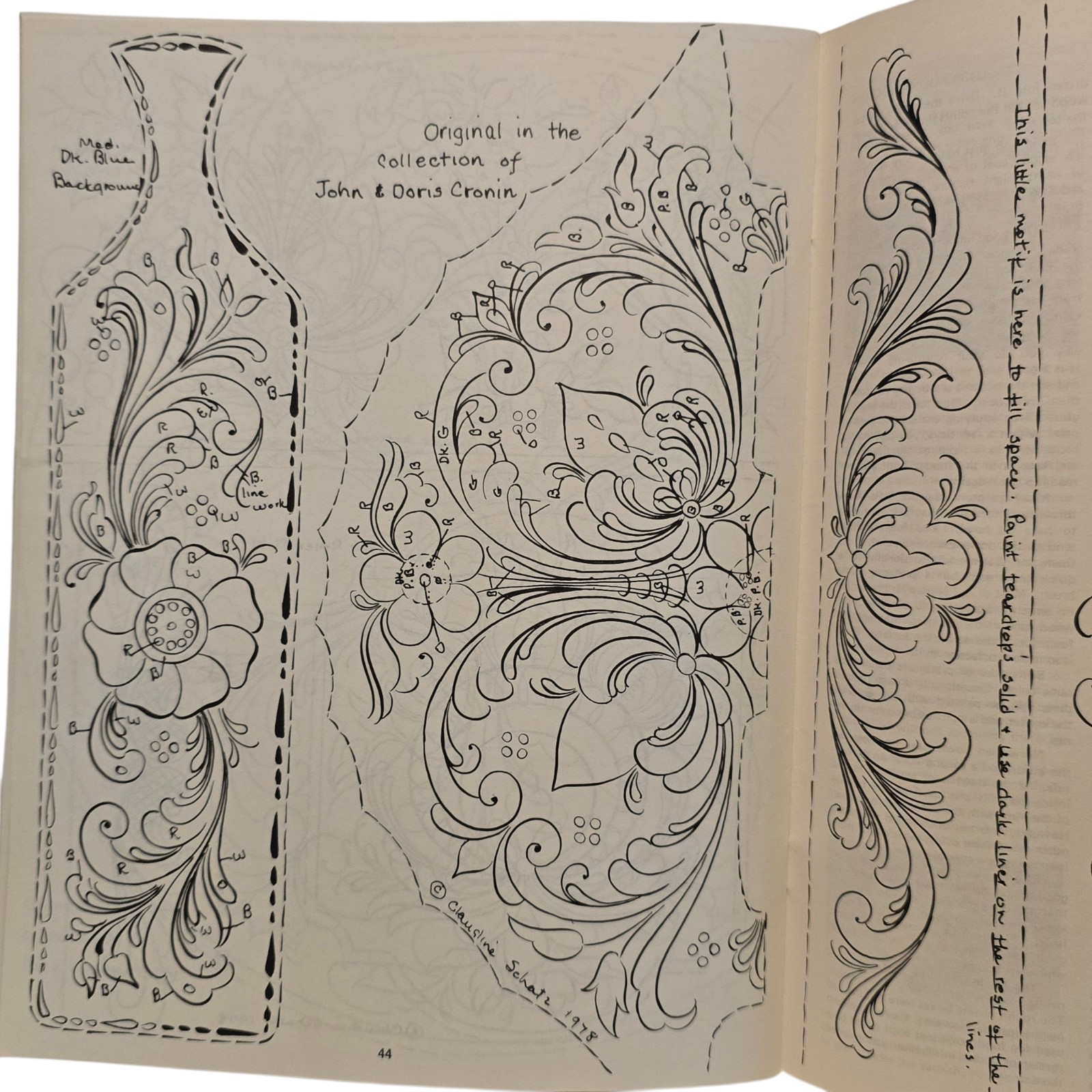 Halllingdal Rosemaling Round Brush Technique Instruction Book Claudine Schatz