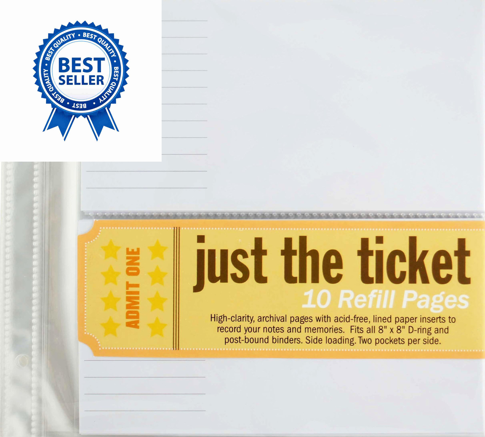 Just the Ticket Refill Sheets (8 inch x 8 refill) 8 inches x 8