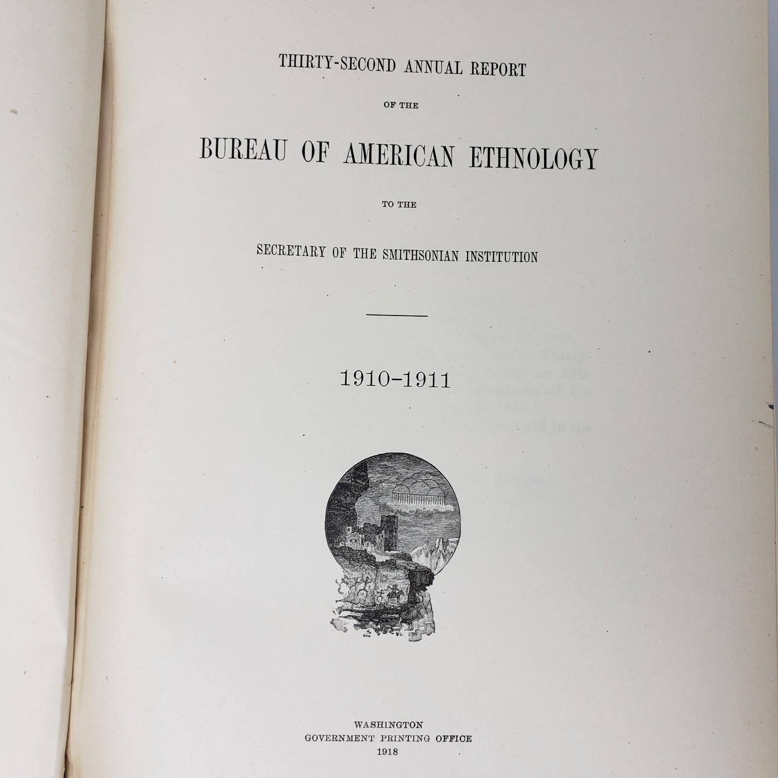 32nd Annual Report (1910-1911) Bureau of Ethnology Smithsonian JW Powell (1918)