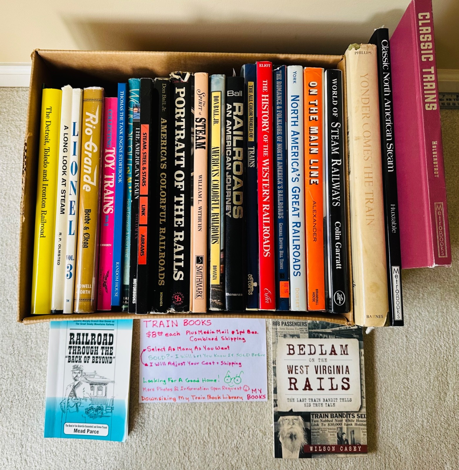TRAIN BOOKS – $8.00 each – Ask Me If Still Available – Media Mail