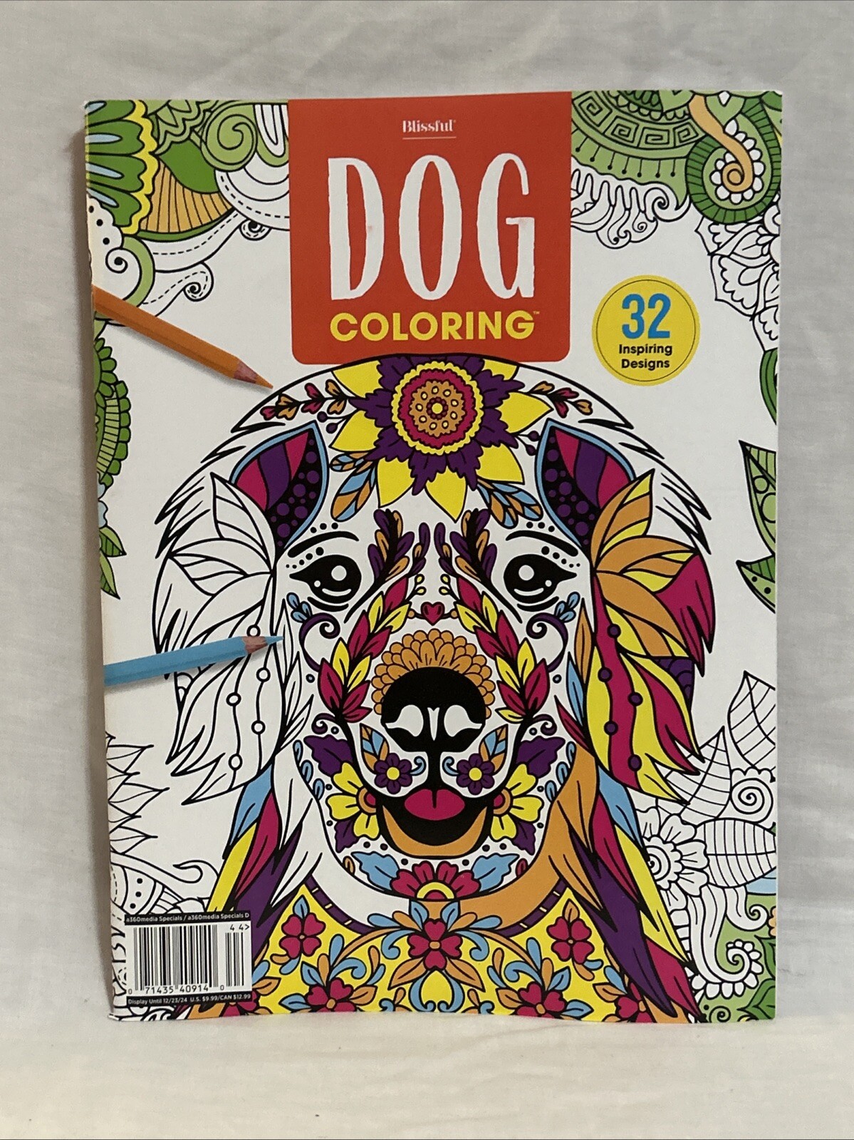 Dog Coloring Book: Blissful Designs, 32 Inspiring Pages for Relaxation