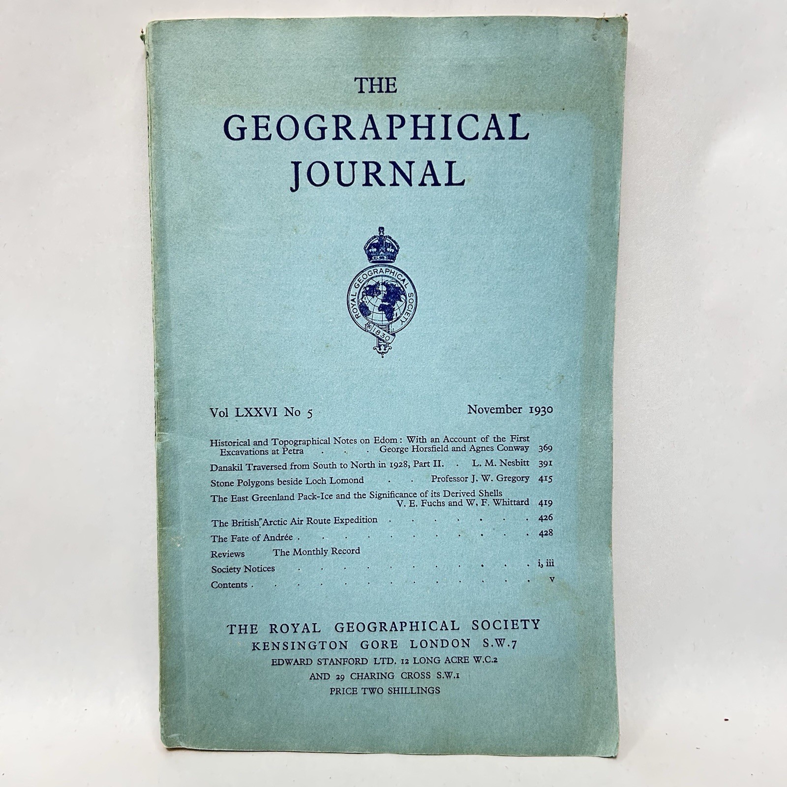 The Geographical Journal November 1930 Royal Geographical Society Petra