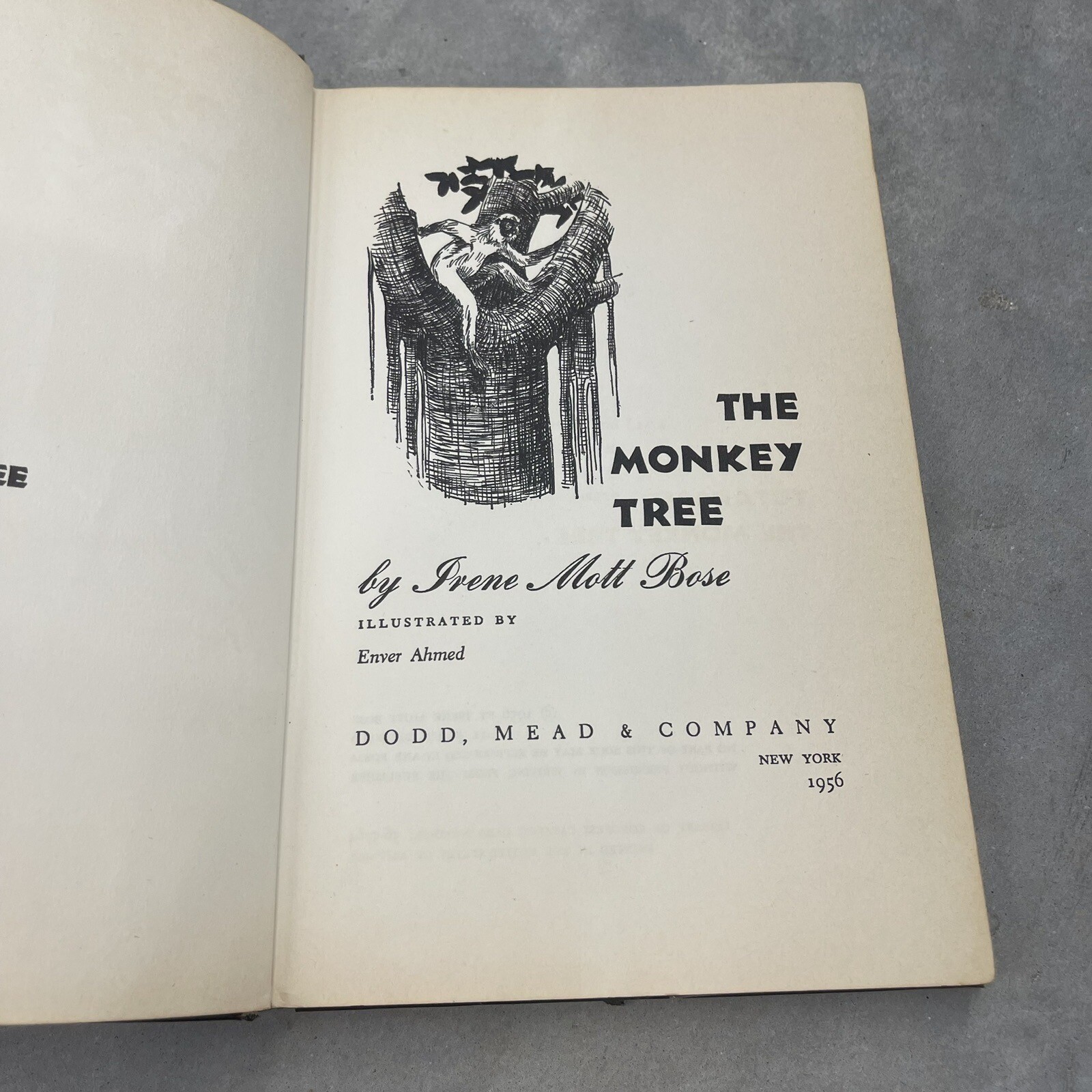 The Monkey Tree Irene Mott Bose 1956 Illustrated HC DJ First Ed Ex-Library